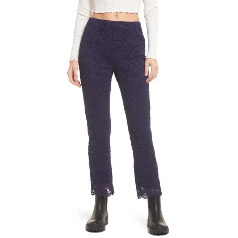 Wild Laces Pull-On Crop Flare Pants FREE PEOPLE